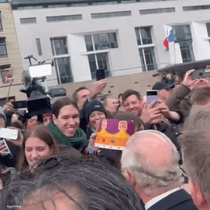 رجل حاول إعطاء تاج ورقي من "برغر كينغ" للملك تشارلز