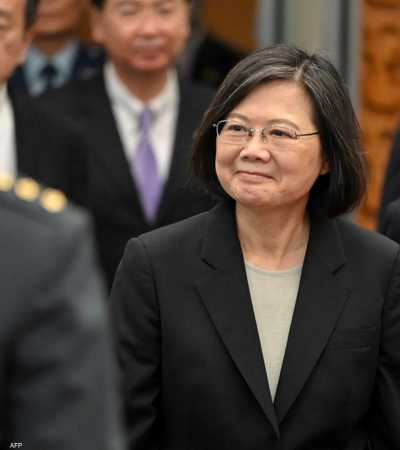 رئيسة تايوان تساي إنغ ون بعد وصولها إلى مدينة نيويورك