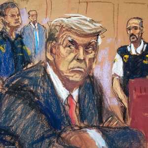 رسم "سكيتش" للمحكمة خلال مثول ترامب أمام القضاء