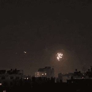 صورة متداولة من مقطع فيديو للقصف على مستوطنات غلاف غزة