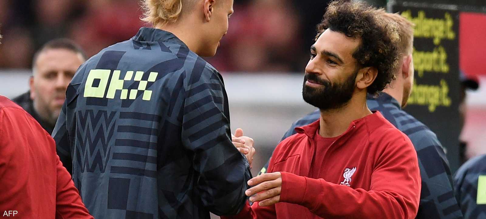 محمد صلاح وهالاند في لقاء سابق.