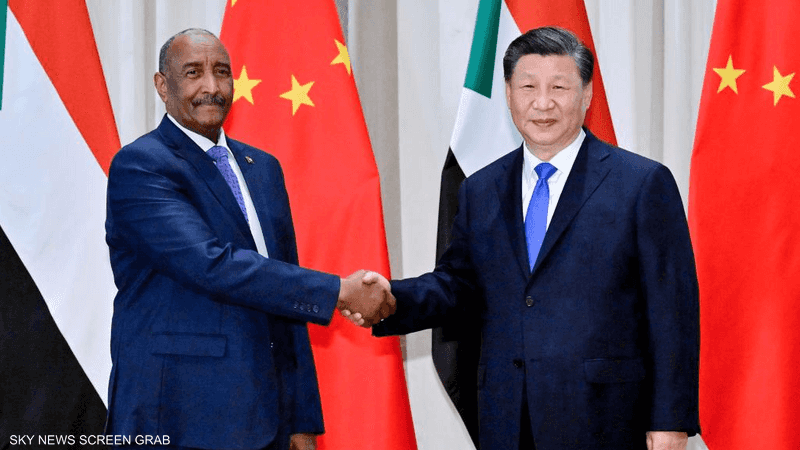 جانب من لقاء الرئيس الصيني شي جينبينغ وعبد الفتاح البرهان