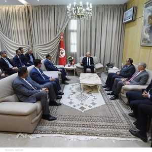 قيس سعيّد خلال اجتماع في وزارة الداخلية التونسية.