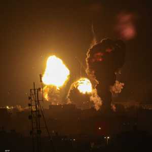 قصف إسرائيلي على رفح جنوب غزة، ليل الثلاثاء الأربعاء.