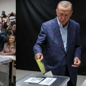 أردوغان وأوغلو يدليان بصوتيهما في الانتخابات
