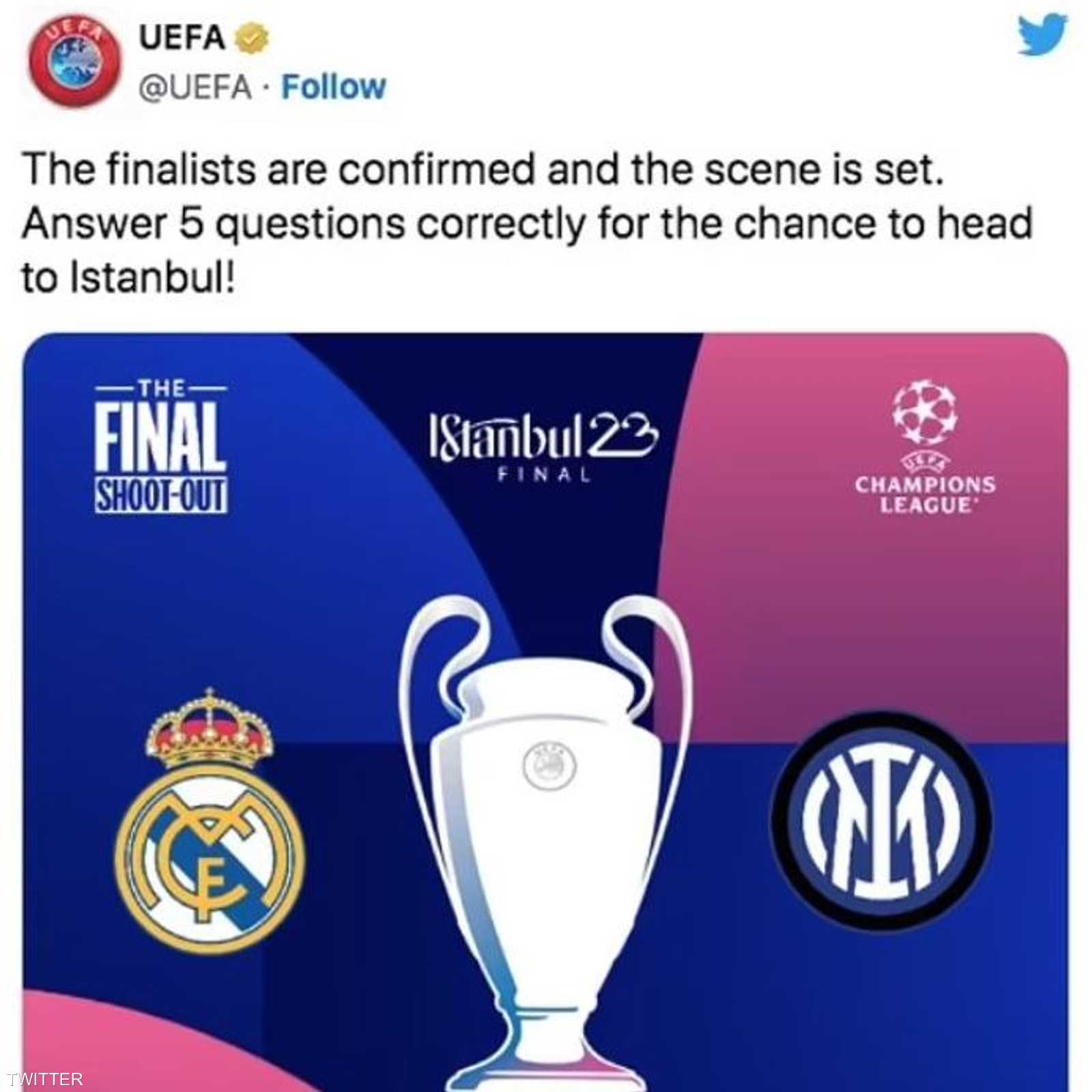 تغريدة اليويفا المحذوفة