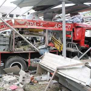 من آثار القصف على مدينة دنيبرو