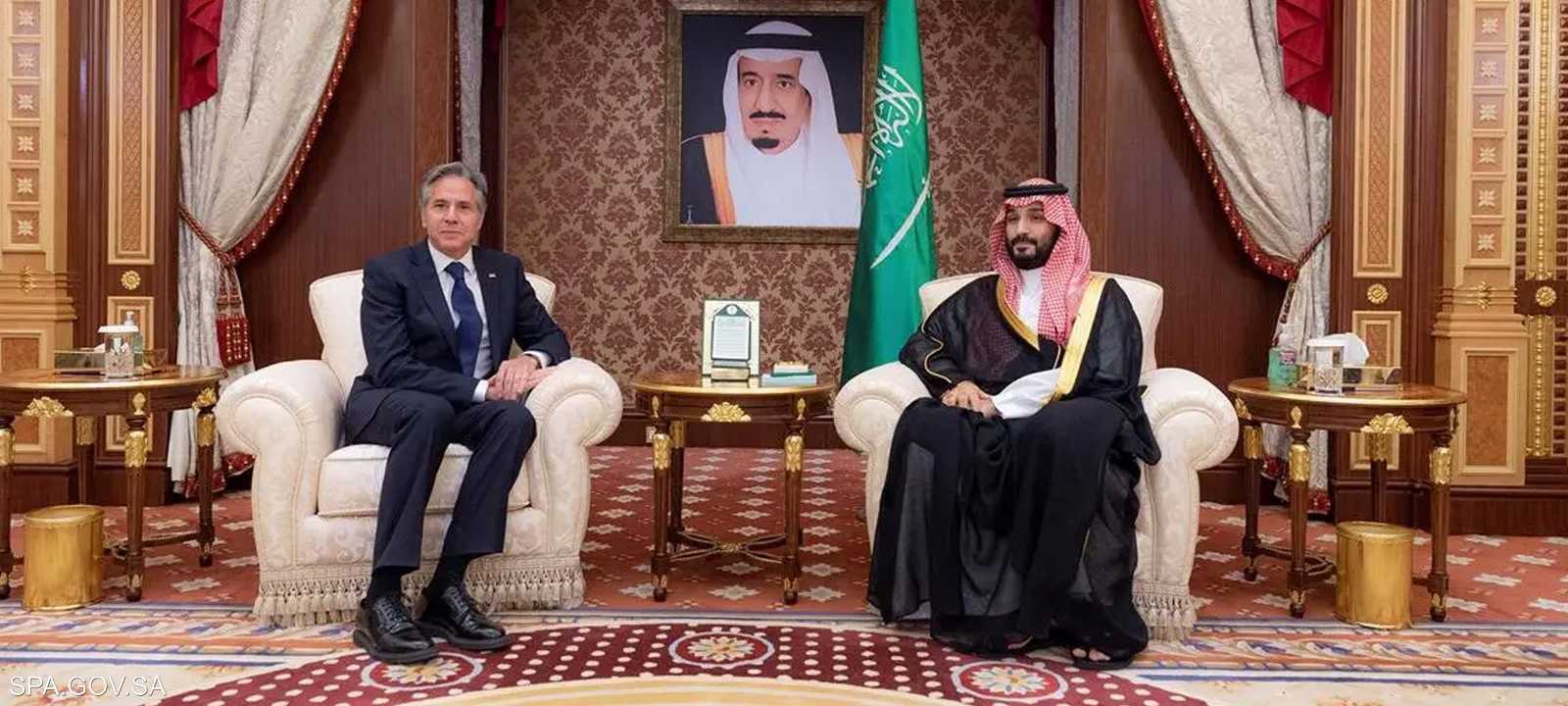 محمد بن سلمان ووزير الخارجية الأميركي