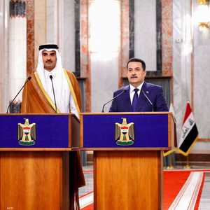 الشيخ تميم بن حمد آل ثاني ورئيس وزراء العراق محمد السوداني