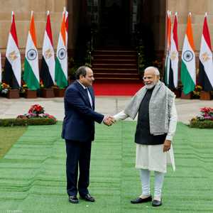 الرئيس المصري ونظيره الهندي