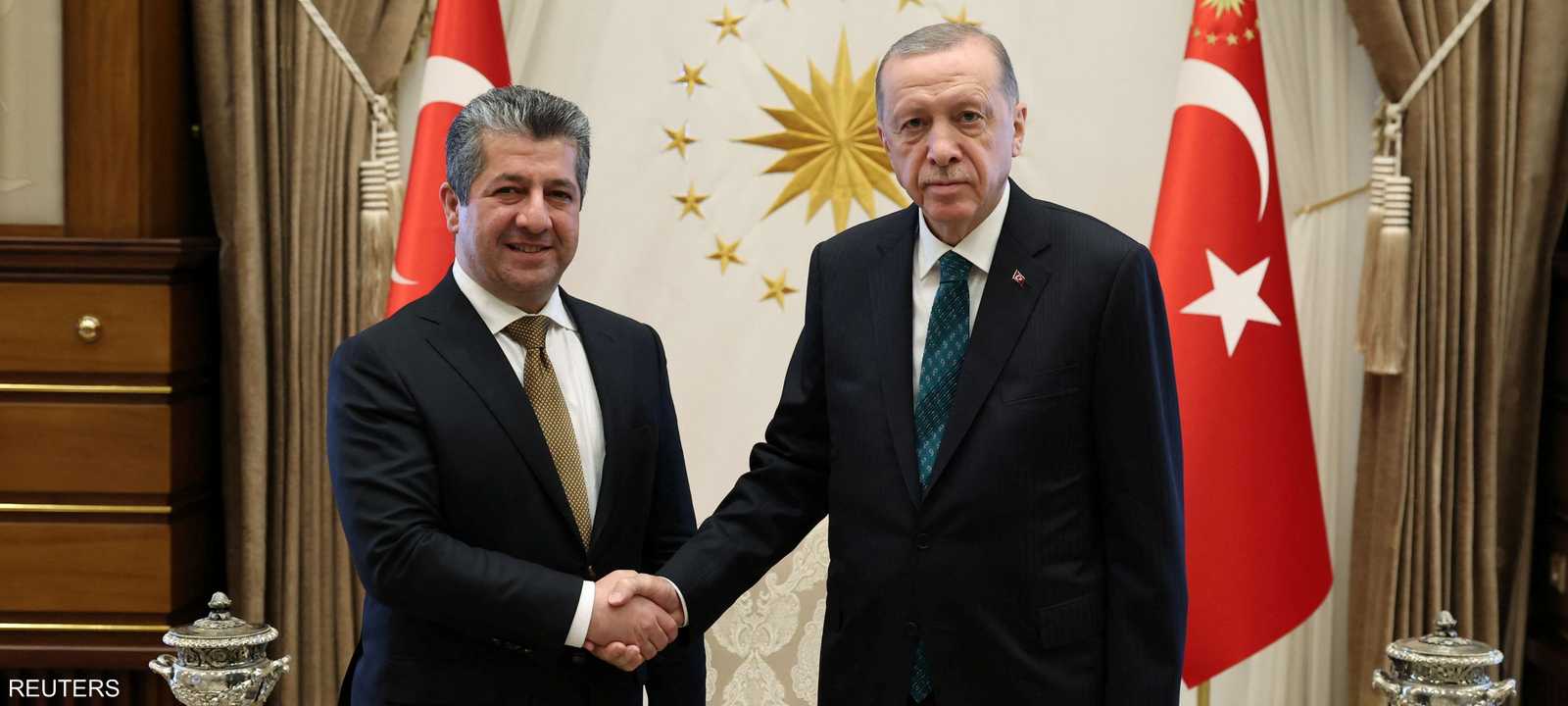الرئيس التركي ورئيس وزراء حكومة كردستان العراق