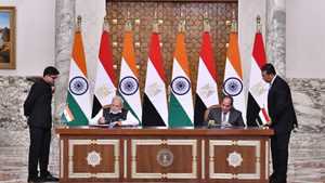 الرئيس المصري ورئيس وزراء الهند