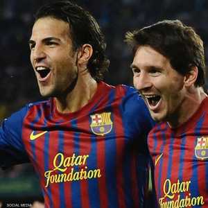 أرشيفية لميسي وفابريغاس في برشلونة