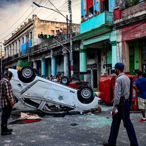 جانب من احتجاجات يوليو 2021 في شوارع مدينة هافانا - كوبا