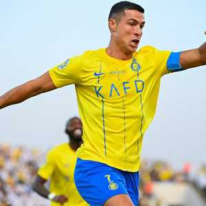 رونالدو محتفلا بهدفه بمرمى الرجاء