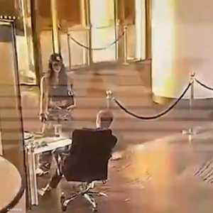 لحظة ضرب الطائرة المسيرة