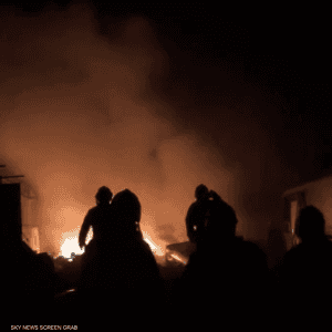 صورة متداولة على مواقع التواصل للحريق