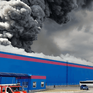 أرشيفية لحريق مستودع تجاري في روسيا