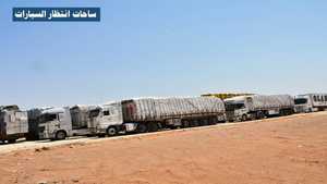 تكدس الشاحنات عند معبري أرقين وقسطل البريين بين مصر والسودان