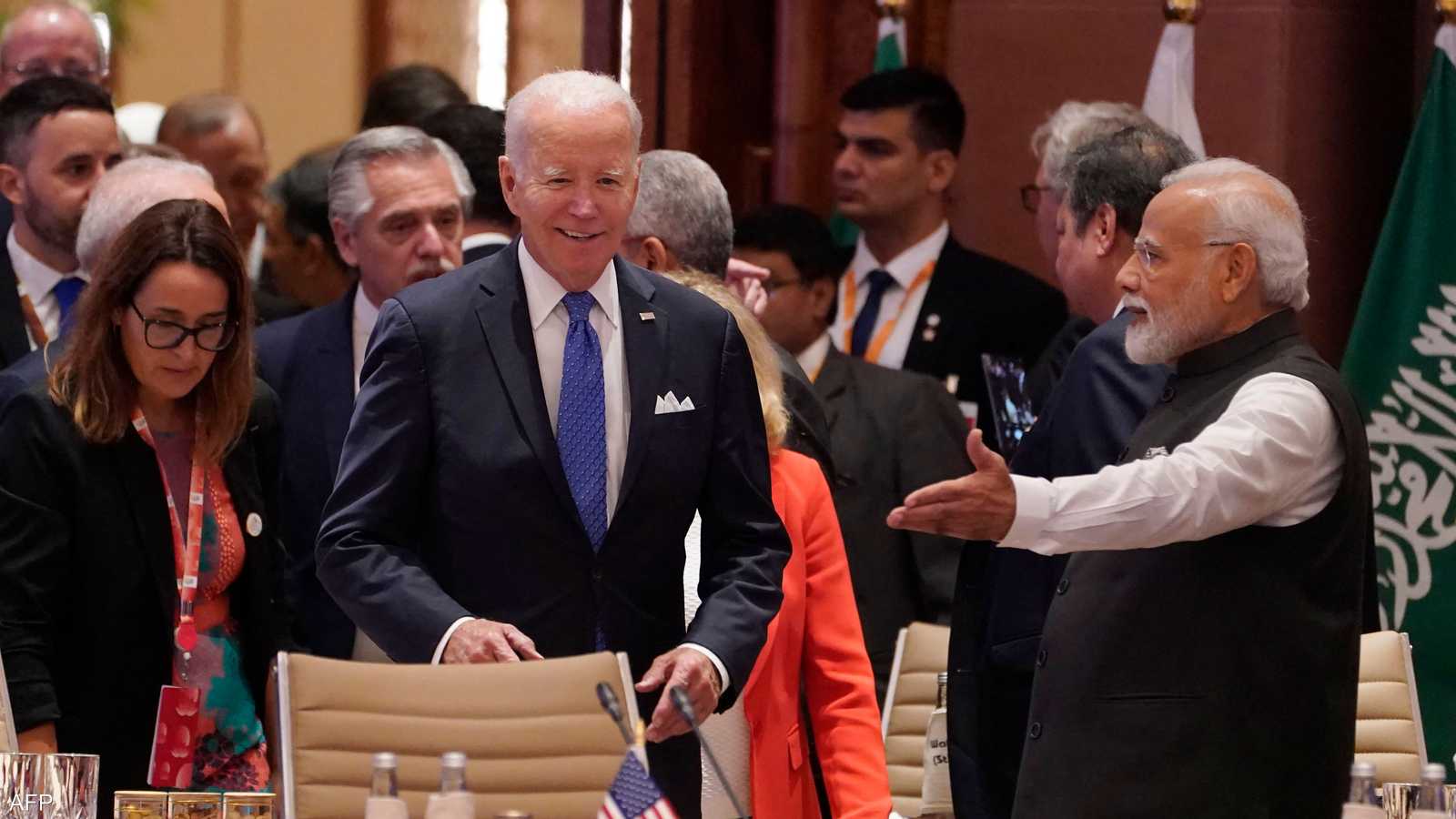 رئيس الوزراء الهندي يستقبل الرئيس الأميركي في قمة العشرين