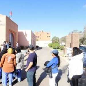 صورة نشرتها وكالة الأنباء المغربية للمتبرعين بالدم في مراكش.