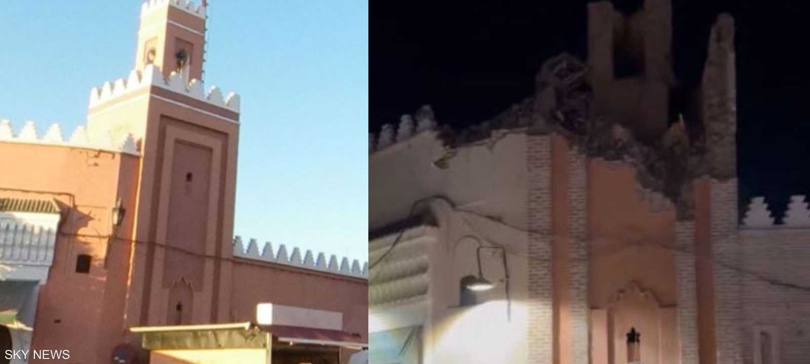 صورة قبل وأخرى بعد الزلزال الذي ضرب مراكش