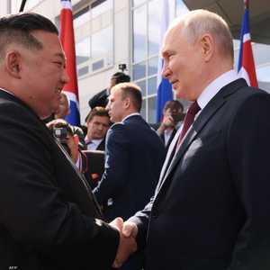 الرئيسان بوتين وكيم أثناء زيارة الأخير إلى روسيا