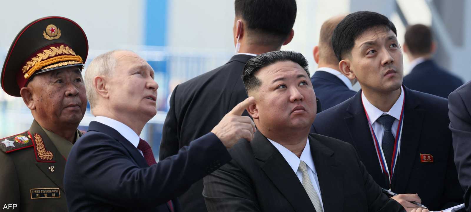 الرئيس الروسي فلاديمير بوتين وزعيم كوريا الشمالية كيم جونغ
