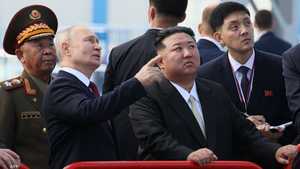 الرئيس الروسي فلاديمير بوتين وزعيم كوريا الشمالية كيم جونغ