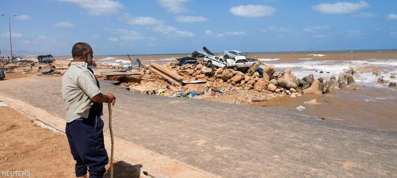 درنة تعرضت لدمار كبير من جراء السيول