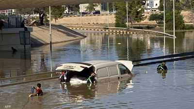 فيضانات تضرب مدينة درنة الليبية بسبب اعصار دانيال