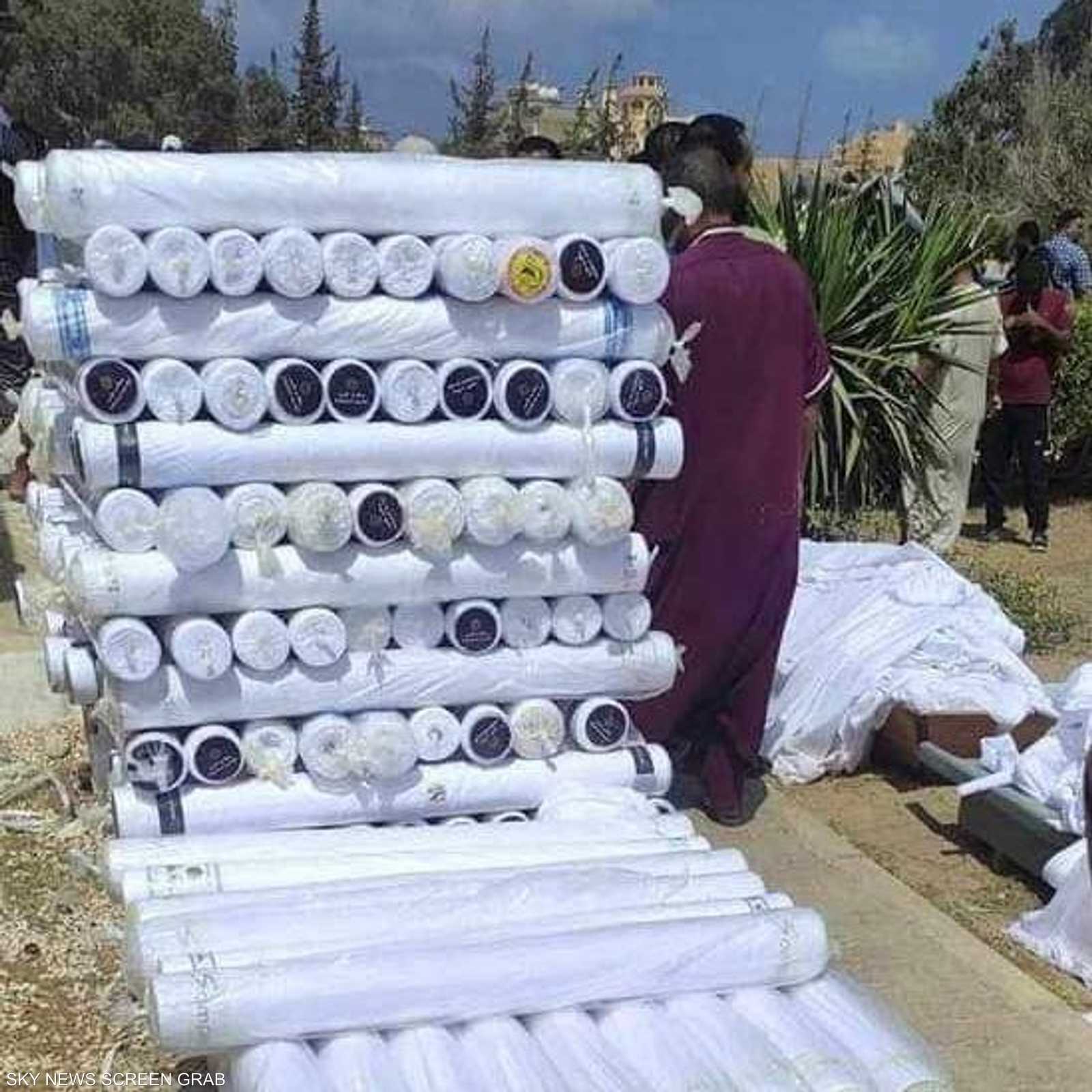 بعض المساعدات المقدمة للمنكوبين في درنة