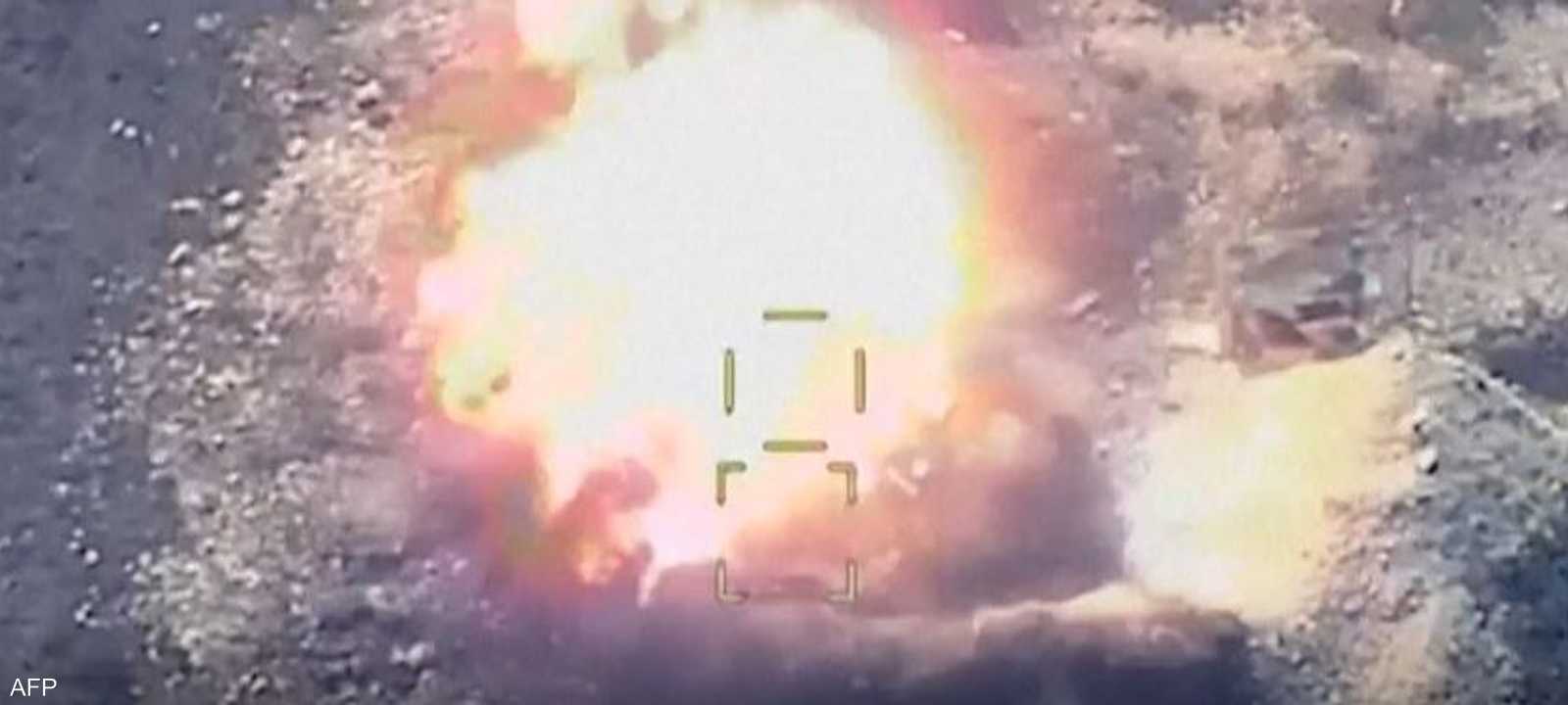 صورة مأخوذة من فيديو لقصف تقول أذربيجان إنه في كاراباخ