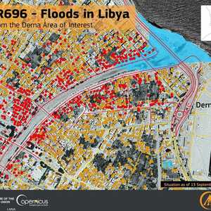 خريطة جغرافية عبر قمر اصطناعي لدعم فرق الإنقاذ في ليبيا