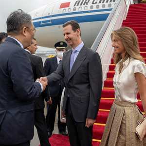 لحظة وصول بشار الأسد إلى الصين