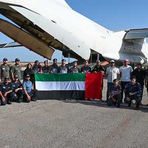 الفريق الإماراتي يصل درنة