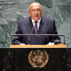 سامح شكري خلال إلقاء كلمته أمام الجمعية العامة للأمم المتحدة