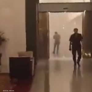 الحريق وقع في فندق الرشيد