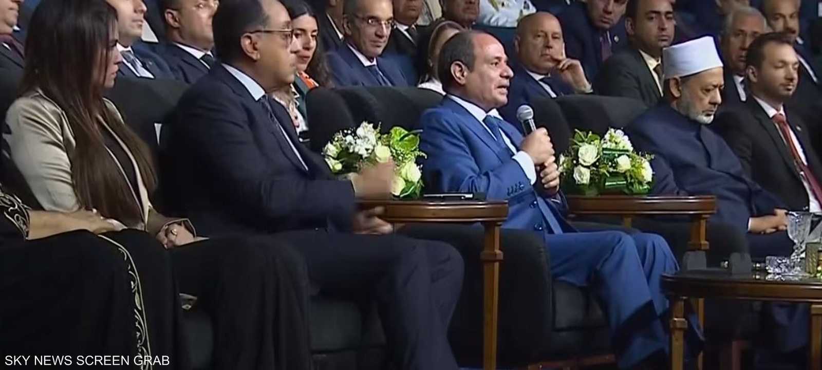 جانب من حديث السيسي في المؤتمر