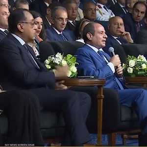جانب من حديث السيسي في المؤتمر