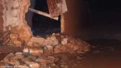 السيول تفتك بجنوب ليبيا.. انهيار منازل وانقطاع الكهرباء