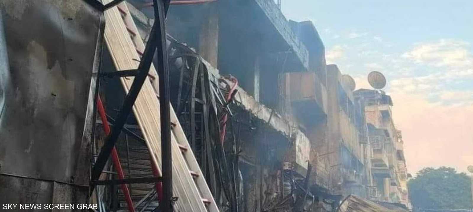 حريق السيدة زينب التهم عشرات المحال والأكشاك