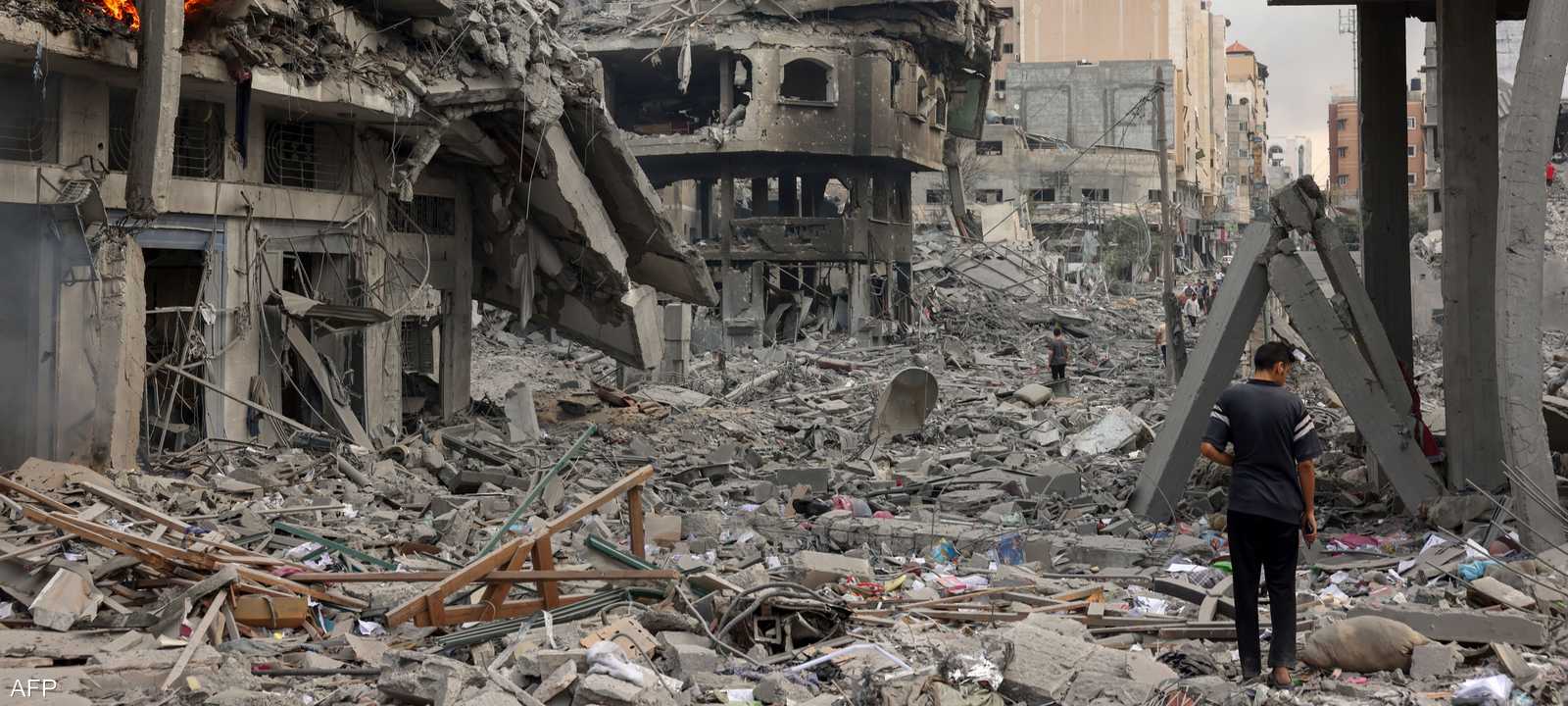 آثار القصف في غزة