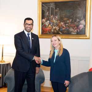 جانب من لقاء الجابر وميلوني