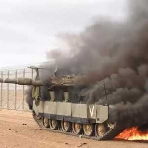 احتراق ميركافا الإسرائيلية