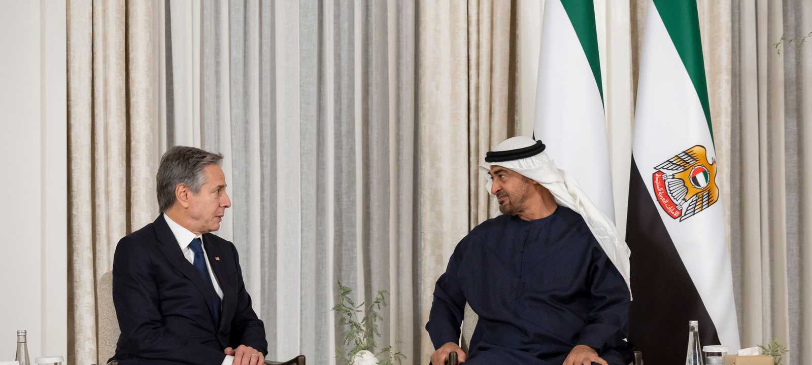 جانب من لقاء محمد بن زايد وبلينكن