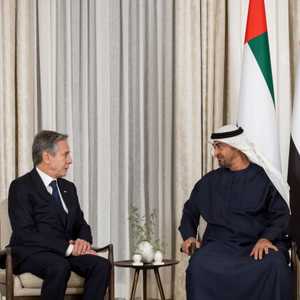 جانب من لقاء محمد بن زايد وبلينكن