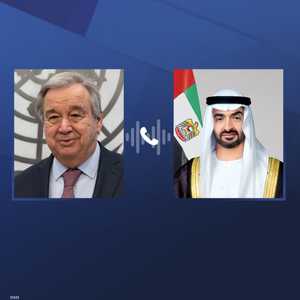 تلقى الشيخ محمد بن زايد اتصالا هاتفيا من أنطونيو غوتيريش