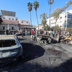 من آثار القصف على مستشفى المعمداني