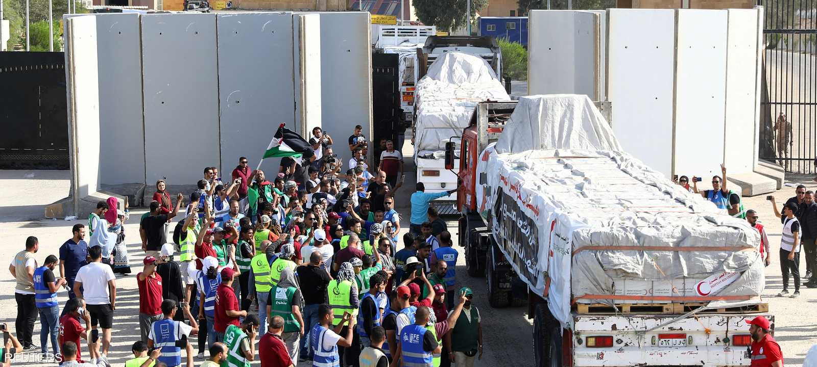 السبت شهد دخول أول دفعة مساعدات لقطاع غزة